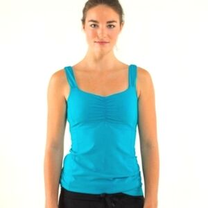 LULULEMON Light Blue Surge Aria II Ruched Tank Top Size 2